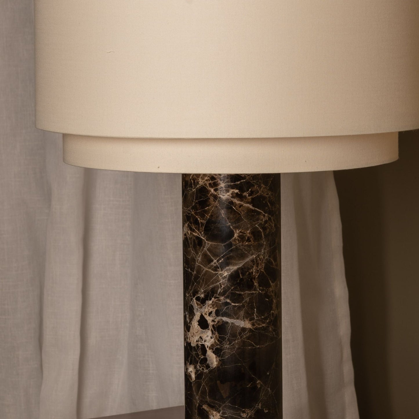 Pipo Duoble Brown Marble Table Lamp
