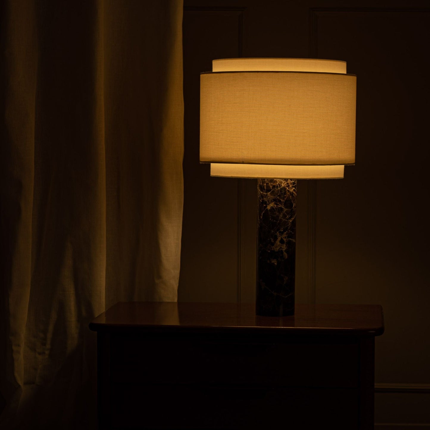 Pipo Duoble Brown Marble Table Lamp